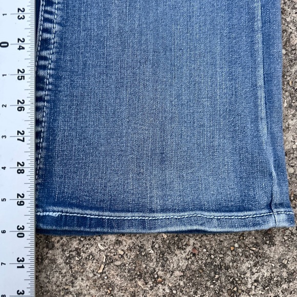 Sky Women's Light Blue Boot Cut Jeans with Red Embroidery and Bling Pockets - Picture 9 of 11